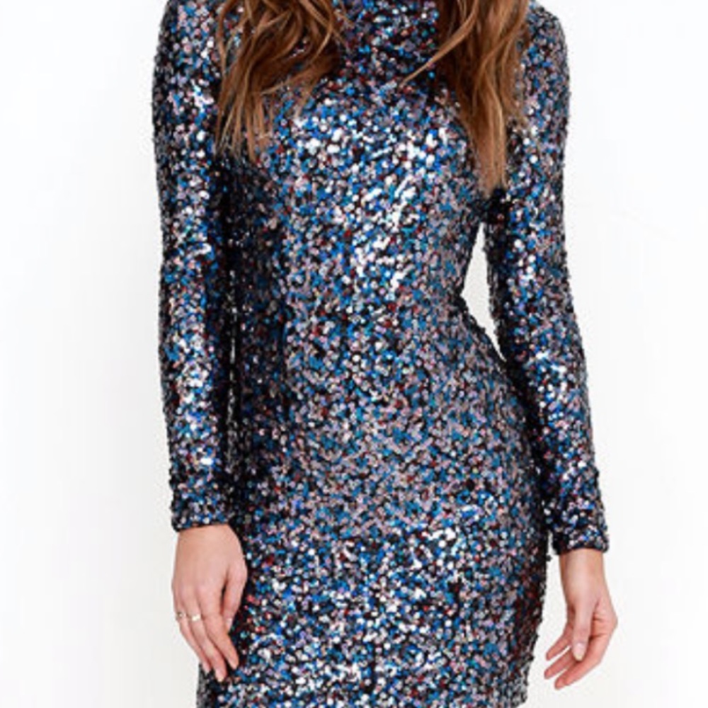 Dress The Population Blue Mini Dress Size Medium
